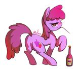  alpha_channel berry_punch_(mlp) beverage blush cutie_mark equine female feral friendship_is_magic fur hair horse long_hair looking_at_viewer mammal marenlicious my_little_pony plain_background pony purple_eyes purple_hair signature smile solo straw transparent_background wine 