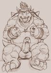  anthro anthrofied balls barefoot biceps big_muscles big_penis bowser_jr. chubby claws clothing dragon dreke erection greyscale hair horn humanoid_penis koopa lizard looking_at_viewer male mario_bros monochrome muscles neckerchief nintendo nipple_pinch nipples nude open_mouth pecs penis plain_background precum prince reptile royalty scalie shell sitting sketch smile solo spikes spread_legs spreading teeth thick_penis tongue tongue_out turtle uncut vein video_games young 