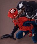  2boys asphyxiation fangs male male_focus marvel multiple_boys open_mouth rape saliva sex spider-man spider_man tongue tongue_out torn_clothes venom venom_(marvel) yaoi 