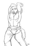  anthro arms_behind_head biceps bulge canine claws clothing dog flexing fur male mammal muscles nipples pants pecs pose rrowdybeast sketch solo standing topless underwear 