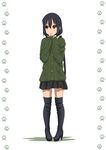  black_hair boots brown_eyes k-on! long_hair nakano_azusa oku_no_shi solo thigh_boots thighhighs twintails 