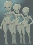  breasts clone erect_nipples female gray_alien nikuyoku nipples nude pussy size_difference spread_pussy spreading wide_hips 