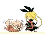  1girl angry animal_ears bad_id bad_pixiv_id blazblue bound dog_ears dog_tail food kuro_yuzu pocky pocky_day rachel_alucard ragna_the_bloodedge tail tied_up 