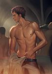  abs black_hair changing_clothes changing_room jean_kirchstein male_focus multiple_boys navel nipples penguin_frontier shingeki_no_kyojin shirtless solo_focus sweat 