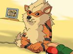  ambiguous_gender arcanine canine doge fingerless_gloves gloves human looking_at_viewer meme nintendo pok&eacute;ball pok&eacute;mon video_games 