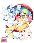  absol ampharos anthro anthrofied anus blush breasts duo electric female mega_absol mega_ampharos mega_evolution nintendo nipples nude open_mouth pinkspark pok&#233;ball pok&#233;mon pok&#233;morph pok&eacute;ball pok&eacute;mon pussy spread_legs spreading video_games 