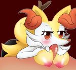  big big_breasts blush braixen breasts canine duo erection eyelashes faceless_male fellatio female fennec fox fur hand_on_breasts hi_res human looking_at_viewer male mammal nintendo nipples nude open_mouth oral oral_sex orange_fur penis penis_in_mouth plain_background pok&#233;mon pok&eacute;mon pokeberri razzberri red_background red_eyes sex solo_focus squeeze stick straight titfuck tongue tongue_out video_games white_eyes white_fur wood yellow_fur 