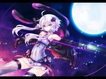  long_hair moon thighhighs tokiame twintails vocaloid voiceroid yuzuki_yukari 