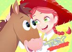  bad_id bad_pixiv_id braid bullseye copyright_name cowboy_hat friends green_eyes hat horse jessie_the_yodeling_cowgirl red_hair single_braid smile toy_story yokotn 