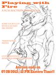  anthro arcanine biceps canine duo english_text erection interspecies knot looking_at_viewer male mammal muscles nintendo nude pecs penis plain_background playing_with_fire pok&#233;mon pok&eacute;mon pose text video_games white_background wielder wolf 