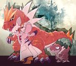  crossover dinosaurs doctor_ferdinand gen_6_pokemon hood jojo_no_kimyou_na_bouken long_coat orange_hair pokemon pokemon_(creature) pokemon_(game) pokemon_xy sizma steel_ball_run tyrantrum tyrunt 