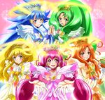  aoki_reika arm_warmers blonde_hair blue_eyes blue_hair blush bow choker crown cure_beauty cure_happy cure_march cure_peace cure_sunny dress earrings fingerless_gloves gloves green_eyes green_hair hair_flaps hair_ornament hair_ribbon hair_tubes hino_akane_(smile_precure!) hoshizora_miyuki jewelry kise_yayoi long_hair magical_girl midorikawa_nao multiple_girls open_mouth orange_hair pink_bow pink_choker pink_eyes pink_hair ponytail precure princess_form_(smile_precure!) red_eyes ribbon shogo_(4274732) smile smile_precure! tiara tri_tails twintails very_long_hair wrist_cuffs yellow_bow yellow_eyes 