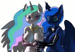  animated anthro anthrofied blue_eyes blue_fur blue_hair breasts cabyowl duo equine female friendship_is_magic fur gloves hair half-closed_eyes horn horse lesbian long_hair mammal multi-colored_hair my_little_pony nipples pink_eyes plain_background princess_celestia_(mlp) princess_luna_(mlp) sibling sisters smile white_background white_fur winged_unicorn wings 