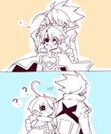  1girl ahoge bad_id bad_pixiv_id blazblue eyepatch kiss kuro_yuzu nu-13 ragna_the_bloodedge 