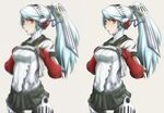  android ao_usagi blue_hair breasts grey_background headgear houndstooth labrys long_hair medium_breasts miniskirt no_nipples persona persona_4:_the_ultimate_in_mayonaka_arena pixelated pleated_skirt ponytail red_eyes ringed_eyes robot_joints school_uniform serafuku shirt_lift simple_background skirt solo thumbnail_surprise 