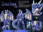  abs anthro balls blue_scales claws darius-hunter darkgoose dragon erection frills from_behind green_eyes horn invalid_tag male muscles pecs penis scales shapeshifter sheath smile standing stripes thighs wings 