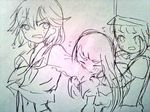  3girls jakuzure_nonon kill_la_kill kiryuuin_satsuki matoi_ryuuko multiple_girls rough_sketch sketch 