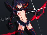  bad_id bad_pixiv_id black_hair breasts gloves kill_la_kill matoi_ryuuko medium_breasts midriff multicolored_hair navel red_eyes red_hair revealing_clothes scissor_blade senketsu short_hair skirt solo suspenders sword thighhighs two-tone_hair ume_(plumblossom) underboob weapon 