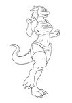  clothing dragon female flat_stomach hi_res jogging longblueclaw roaring sam sam_fischer shorts solo 