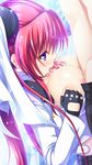  1girl asami_asami breasts censored game_cg large_breasts long_hair paizuri purple_eyes re:birth_colony red_hair rindou_ruri_(re:birth_colony) 