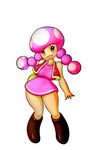  big_breasts blush breasts chochi female lips looking_at_viewer mario_bros nintendo plain_background solo super_mario_bros. toadette twintails video_games white_background wide_hips 