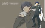  blue_hair formal glasses hara_kazuhiro highres log_horizon male_focus shiroe solo suit wallpaper 