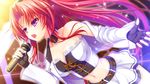  16:9 1girl asami_asami game_cg navel purple_eyes re:birth_colony red_hair rindou_ruri_(re:birth_colony) 