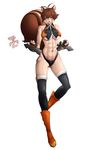  abs ahoge animal_ears bad_id bad_pixiv_id blazblue blush breasts brown_eyes brown_hair bryan_song highres large_breasts makoto_nanaya multicolored_hair panties revealing_clothes solo squirrel_ears squirrel_tail tail thighhighs underwear 