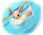  eevee happy nintendo no_humans open_mouth pemyu pokemon pool solo swimming tongue water 