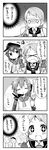  &gt;_&lt; 4koma akatsuki_(kantai_collection) closed_eyes comic folded_ponytail greyscale highres inazuma_(kantai_collection) kantai_collection monochrome multiple_girls open_mouth school_uniform serafuku smile suzukaze_(kantai_collection) taneda_yuuta translation_request 