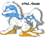  arcanine canine cum eevee eeveelution eyes_closed female licking mammal nintendo panting pok&#233;mon pok&eacute;mon size_difference small_dom_big_sub tongue video_games wild_eevee 