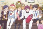  bird black_hair blonde_hair blue_eyes blue_hair blush bow bowtie brown_hair child christmas copyright_name cravat dessert food free! gift glasses green_eyes hat hazuki_nagisa highres iwatobi-chan male_focus matsuoka_rin morimoto_chinatsu multiple_boys nanase_haruka_(free!) necktie official_art one_eye_closed open_mouth pantyhose penguin red-framed_eyewear red_eyes red_hair ryuugazaki_rei santa_hat shorts smile suspenders tachibana_makoto thighhighs time_paradox tuxedo white_legwear younger 