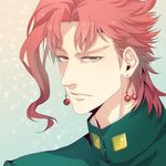  earrings gakuran green_eyes jewelry jojo_no_kimyou_na_bouken kakyouin_noriaki male_focus red_hair rui_yuda school_uniform solo 