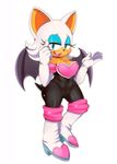  anthro bat big_breasts blue_eyes breasts camel_toe cleavage clothed clothing female hair looking_at_viewer mammal matospectoru rouge_the_bat sega smile solo sonic_(series) white_hair wings 