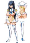  1girl boots breasts cyduster high_heel_boots high_heels kill_la_kill kiryuuin_satsuki long_hair nipples pussy skirt thigh_boots thighhighs uncensored 