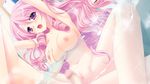  16:9 1girl blush breasts censored game_cg hasegawa_yukino iinazuke_wa_imouto-sama! long_hair navel nude penis pink_hair purple_eyes pussy usami_haruka_(iinazuke_wa_imouto-sama!) water wet 