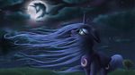  cloud clouds collar crying cutie_mark equine female feral floppy_ears friendship_is_magic grass hair horn horse long_hair mammal moon my_little_pony night outside pony princess princess_luna_(mlp) royalty sad sky solo stars tiara tree winged_unicorn wings 