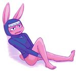  blush bottomless lagomorph male mammal nintendo rabbit reality_undoer snake_(animal_crossing) solo video_games 