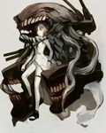  dress glowing glowing_eyes highres kantai_collection long_hair monster original orion_(orionproject) pale_skin shinkaisei-kan silver_hair solo yellow_eyes 