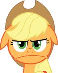  alpha_channel applejack_(mlp) blonde_hair cowboy_hat equine felix-kot female feral friendship_is_magic frown green_eyes hair hat hi_res horse looking_at_viewer mammal my_little_pony plain_background pony solo transparent_background 