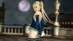  1girl 3d ass blonde_hair dead_or_alive dead_or_alive_5 female full_moon marie_rose moon night official_art solo tecmo twintails 