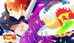  bad_id bad_pixiv_id birthday cake fate/zero fate_(series) food jacket male_focus orange_eyes orange_hair purple_jacket solo takagawa uryuu_ryuunosuke 