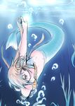 bubble long_hair mermaid monster_girl original sketch solo tokiniwa_yuuki underwater vellark 
