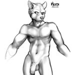  balls canine flaccid hi_res kuni male mammal nude penis plain_background solo standing uncut vein white_background 