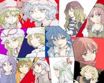  animal_ears armband ascot blonde_hair blue_eyes bow braid brooch brown_hair cat_ears chen closed_eyes commentary dress ex-keine eyelashes fang flandre_scarlet frown fujiwara_no_mokou gradient_hair grin hair_bow hand_on_own_chin hands_in_opposite_sleeves hat hat_ribbon high_collar hijiri_byakuren hime_cut hong_meiling horn_ribbon horns jewelry kaku_seiga kamishirasawa_keine kurodani_yamame lavender_hair layered_dress letty_whiterock long_hair looking_at_viewer looking_away matsushiro_sasaka mob_cap multicolored_hair multiple_girls neck_ribbon one_eye_closed parted_lips pillow_hat profile purple_eyes red_eyes red_hair remilia_scarlet ribbon sekibanki short_hair side_ponytail silk single_braid single_earring smile spider_web suspenders touhou two-tone_hair upper_body white_hair wings yakumo_ran yakumo_yukari yellow_eyes 