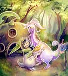  bayleef dragon eldrige flower forest goodra hug lapras male nicobay nintendo pok&#233;mon pok&eacute;mon slime slug tree video_games 
