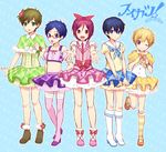  :d :o ;) aikatsu! aikatsu!_(series) arisugawa_otome arisugawa_otome_(cosplay) black_hair blonde_hair blue_eyes blue_hair blush boots bow brown_hair cosplay crossdressing dress fang flower free! full_body funikurikurara green_eyes hair_flower hair_ornament hair_ribbon hazuki_nagisa heart heart_hands hoshimiya_ichigo hoshimiya_ichigo_(cosplay) kiriya_aoi kiriya_aoi_(cosplay) kitaouji_sakura kitaouji_sakura_(cosplay) knee_boots male_focus matsuoka_rin multiple_boys nanase_haruka_(free!) one_eye_closed open_mouth parody pink_bow pink_legwear purple_eyes red_eyes red_hair ribbon ryuugazaki_rei shibuki_ran shibuki_ran_(cosplay) shoes smile striped striped_legwear tachibana_makoto thighhighs title_parody translated 