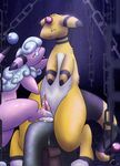  ampharos balls chain cock_and_ball_torture cum eyes_closed female foot_fetish footjob male mareep paws penis sadism standing stomping straight 