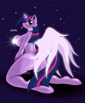  anthro anthrofied breasts butt equine female friendship_is_magic glowing hair horn horse kneeling mammal multi-colored_hair my_little_pony nude pony purple_eyes solo stars suirano tongue tongue_out twilight_sparkle_(mlp) winged_unicorn wings 