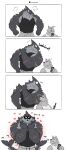 2026 5_fingers :3 absurd_res anon anthro aquatic arm_scar beady_eyes biceps big_muscles black_body black_clothing black_fur black_shirt black_tank_top black_topwear blush blush_lines bottomwear bust_portrait canid cellphone chest_scar closed_smile clothed clothed_anthro clothed_male clothing comic countershade_face countershade_fur countershade_neck countershade_tail countershade_torso countershading deltoids dialogue digital_drawing_(artwork) digital_media_(artwork) drawstring_bottomwear duo electronics emanata empty_eyes english_text exclamation_point eyeless fin fin_scar fingers fish fish_tail flesh_fang flexing flexing_bicep flustered front_view fully_clothed fully_clothed_anthro fully_clothed_male fur furred_shark furrowed_eyebrows grey_body grey_bottomwear grey_clothing grey_countershading grey_fur half-length_portrait hand_on_hip hand_on_own_hip head_fin heart_symbol hi_res holding_cellphone holding_object holding_phone holding_smartphone huge_muscles kissing looking_at_cellphone looking_at_object looking_at_phone looking_at_viewer looking_down looking_down_at_another male mammal monotone_body monotone_fur mouth_closed multicolored_body multicolored_fur muscular muscular_anthro muscular_male musical_note musical_symbol neck_tuft one_page_comic patreon patreon_logo patreon_username pecs phone portrait pose scar shark shirt simple_background smartphone smile smiling_at_viewer snout surprised symbol tail tank_top text topwear tuft two_tone_body two_tone_fur white_background white_clothing white_eyes white_shirt white_tank_top white_topwear wide_eyed wolfblack43